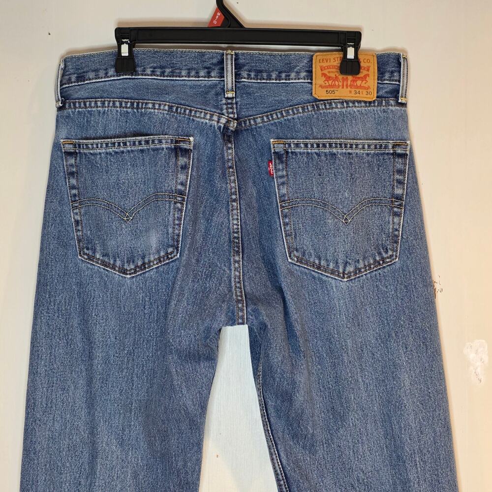 Levi's 505 Mens Size 34 X 30 Classic Denim Blue Jeans 100% Cotton